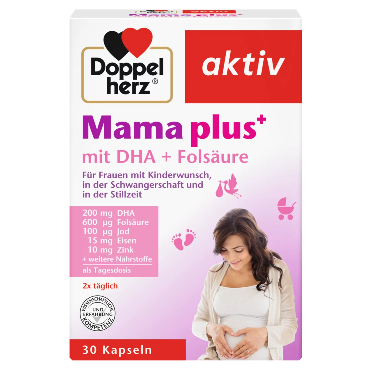Abbildung der Produktverpackung Doppelherz aktiv Mama plus Frontansicht